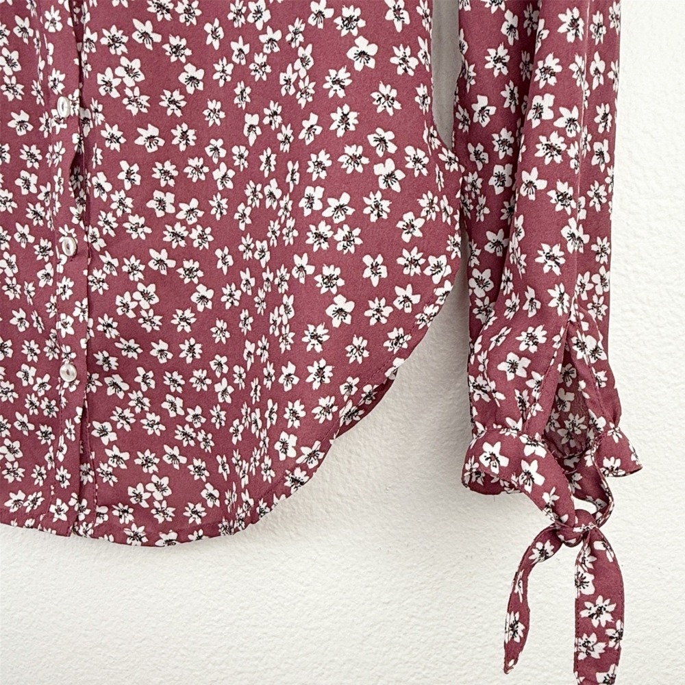 Abercrombie Fitch Womens Floral Print Long Sleeve Button Down Shirt XS - Picture 5 of 9